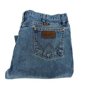 Wrangler 36X32 (31L Actual) 36MWZDS Slim Fit Cowby Cut Blue Denim Jeans Men's